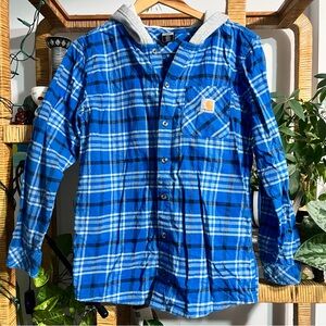 Carhartt Boys Flannel Hooded Shirt XL (18-20)